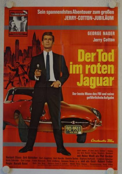 Der Tod im roten Jaguar originales deutsches Filmplakat (R76)